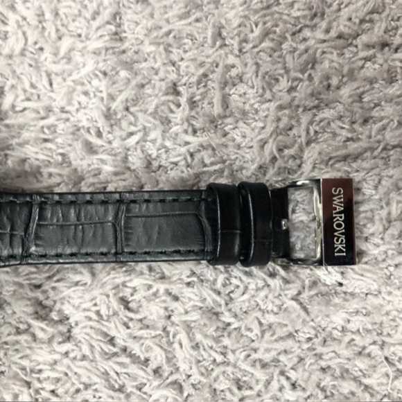 Swarovski Women's 5080506 Octea Crystal Black Leather Watch - Picture 6 of 8